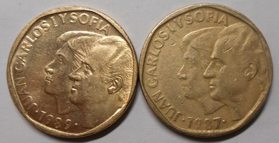 Spain. 500 pesetas 1987, 1989.