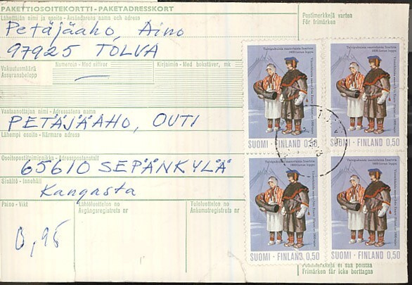 1972 saamelaispuku 4 kpl pkettikortilla