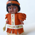 Vanha Eskimo-tyttö figuuri - Indien Art Eskimo Canada - pikkukuva 1