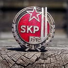 SKP - 1918. Emalinen merkki. Numeroitu. Halkaisija - 14 mm. - pikkukuva 5