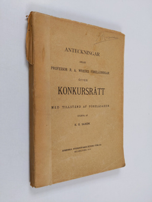 R. A. Wrede : Anteckningar enligt professor R. A. Wredes ...