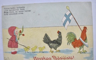 VANHA Pääsiäiskortti Suomen Lippu ym Sign GNY n. 1920