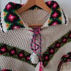 Retro / Vintage neulottu villa Poncho - koko S - pikkukuva 2