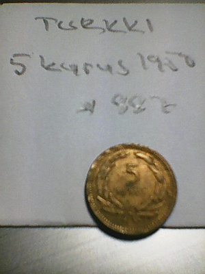 Turkki 5 kurus 1950, km#887