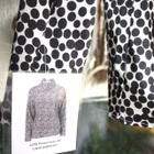Paita UUSI 48 torni kaulus reilu mustavalko pallo polka dot - pikkukuva 1
