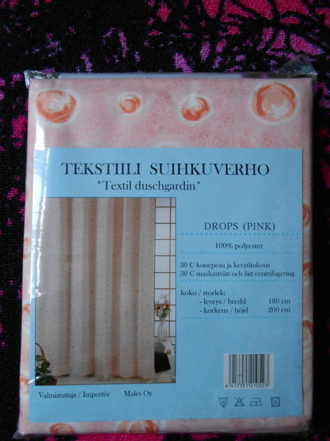TEKSTIILI...SUIHKUVERHO °°DROPS°° / PISARAT (uusi)