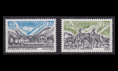 Andorra Fr 369-70 ** Europa luonnonsuojelu (1986)