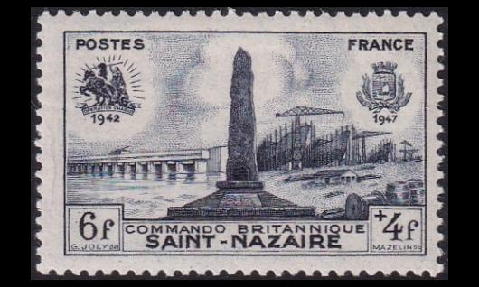 Ranska 785 ** Brittien isku Saint-Nazaireen 5v (1947)