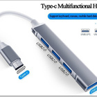 4-porttinen USB C-tyyppi - USB A -keskitin / hubi - pikkukuva 2
