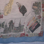 Huivi 8. Vanha matkamuistohuivi Norjasta, vintage, silkkiä - pikkukuva 2