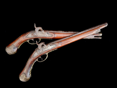 Upea signeerattu pistoolipari (Lazarino, Brescia), n. 1800