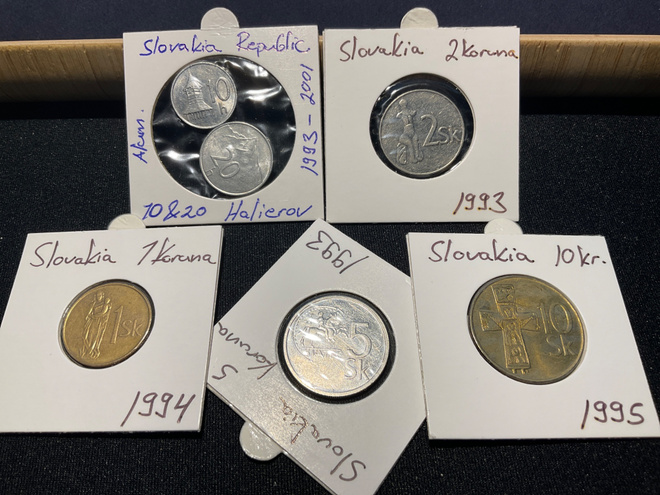 Slovakian kolikot 1990 luku 6 kpl