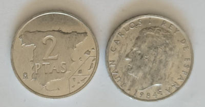2 kpl Espanja 2 ptas1984, 2 kuvaa