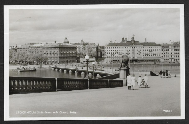 Ruotsi - Tukholma Strömbron och Grand Hotel (1947)