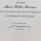 VANHA Luovari Suomen Valkoisen Ruusun Mitali 1lk UPEATKannet - pikkukuva 2