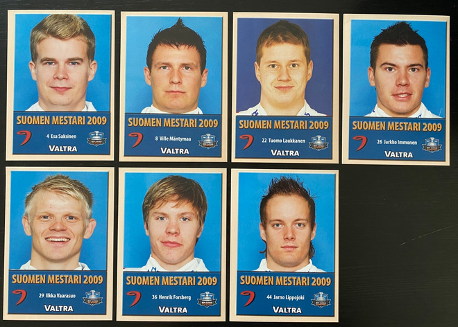 JYP Suomen Mestari 2009 Team Issue kortteja (7 erilaista)
