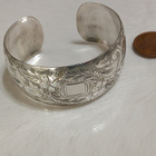 Vintage desing hopea rannekoru rannerengas NRJ Sterling - pikkukuva 5