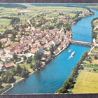 Flugaufnahme DIESSENHOFEN (Schweiz) mit Rhein + postimerkki - pikkukuva 1