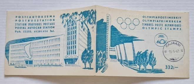 Olympiapostimerkki vihko 1952