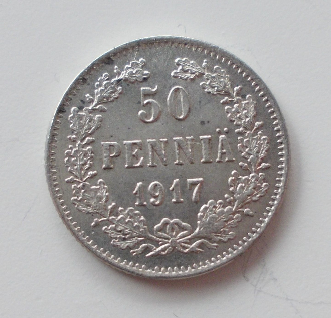 50 penniä 1917 Hopea, Nikolai II