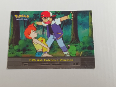 2000 Topps Pokemon TV EP3 Ash Catches a Pokemon FOIL