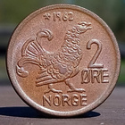 Norja 2 Ore 1962. Halkaisija - 19 mm. - pikkukuva 3