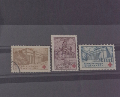 1932 PUNAINEN RISTI SARJA LEIMATTUNA, LAPE 173-175