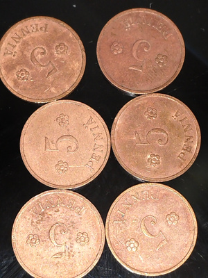 5 penniä 1938 6kpl