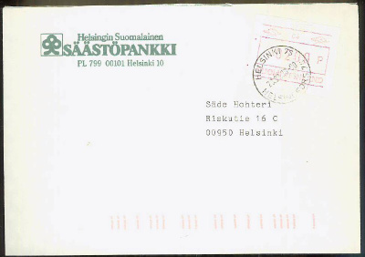 1990 kirje - 2mk frama-lipuke