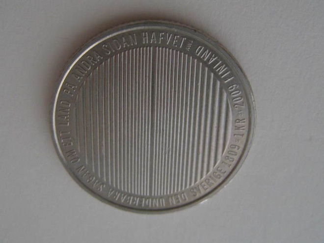 Ruotsi 1 kruunu 2009 juhlaraha Suomen ero Ruotsista 200 v.