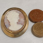 ISO vintage Kotimainen hopea Camee solki rintakoru - pikkukuva 2