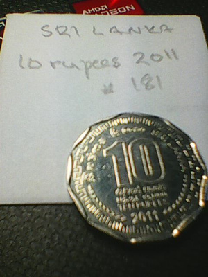 Sri Lanka 10 rupees 2011, km#181