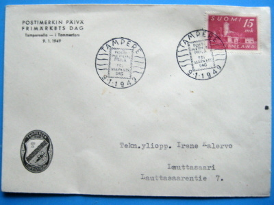 Postimerkin päivä 9.1.1949. Olavinlinna 15mk(81)