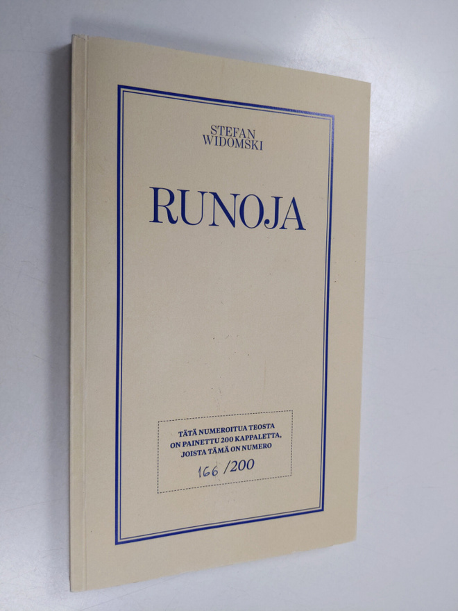 Stefan Widomski : Runoja (tekijän omiste, signeerattu, nu...