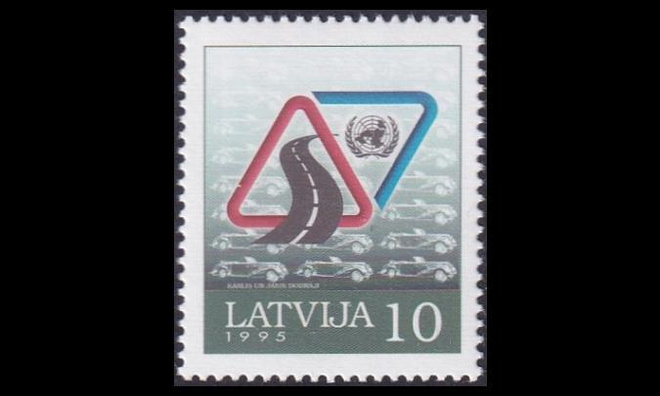 Latvia 393 ** Liikenneturvallisuusvuosi (1995)
