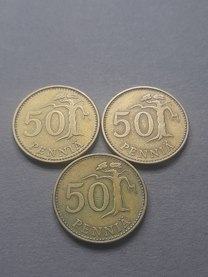 50 penniä 1963, 3kpl