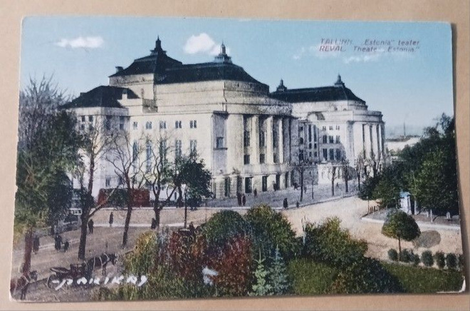 Tallinna, Estonia-teatteri, väripk (Parikas) p. 1926 Suomeen