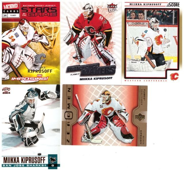 5 x Mv MIIKA KIPRUSOFF Flames Sharks Erikois ym. Kortteja