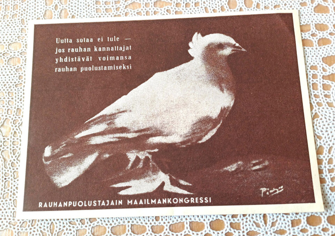 Pablo Picasso "Uutta sotaa ei tule" käyttämätön