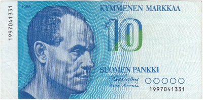 10 Markkaa 1986 1997... kl.5