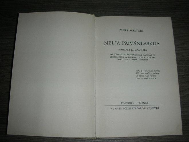 Waltari: Neljä päivänlaskua