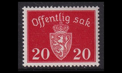 Norja 37 ** Virkamerkki 20 öre (1939)