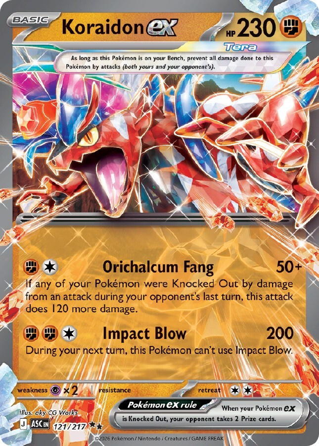 Koraidon ex 121/217 - Ascended Heroes - NM/M