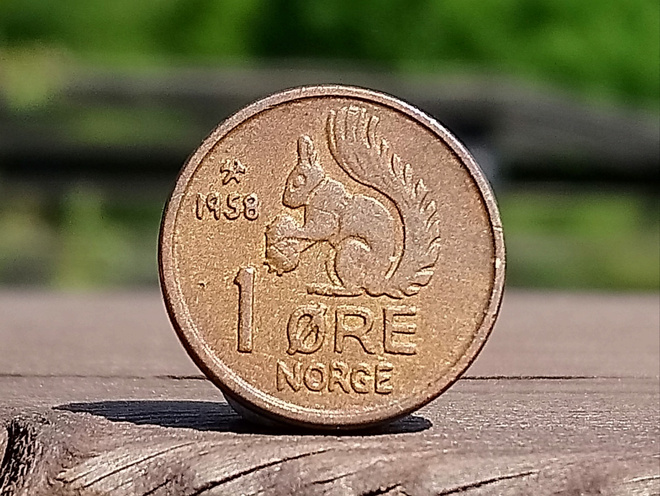 Norja 1 Öre Kapselissä. Halkaisija - 15 mm.