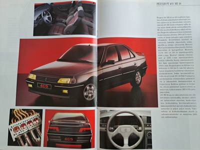 Peugeot mallisto -esite, 1989