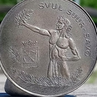 Hopeavärinen merkki 50 Luku. Halkaisija - 37 mm. Hyväkuntoin - pikkukuva 2