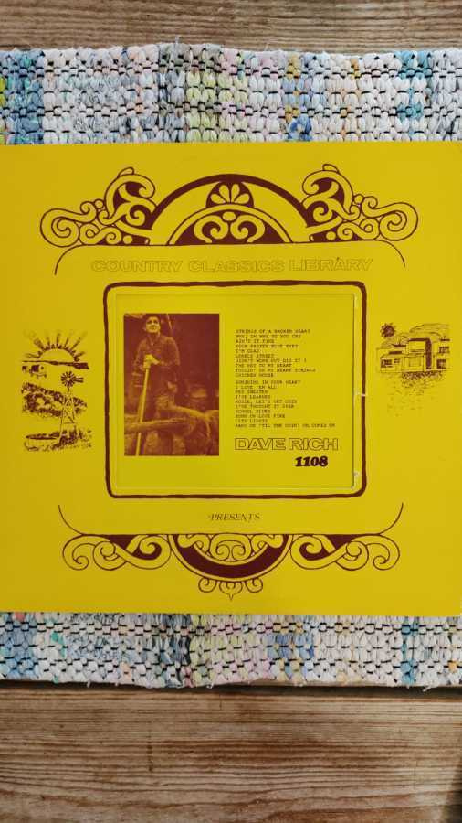 DAVE RICH - COUNTRY CLASSICS LIBRARY LP RARE!!