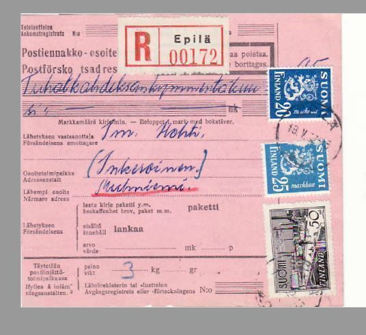 POSTILÄHETYS POSTIENNAKKO R-LIPUKE EPILÄ