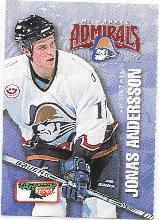 2001-02 Milwaukee Admirals #17 Jonas Anderson ex- Kärpät