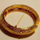 Käyttämätön kullansävyinen upeakuvioinen rannerengas, 19,0cm - pikkukuva 3